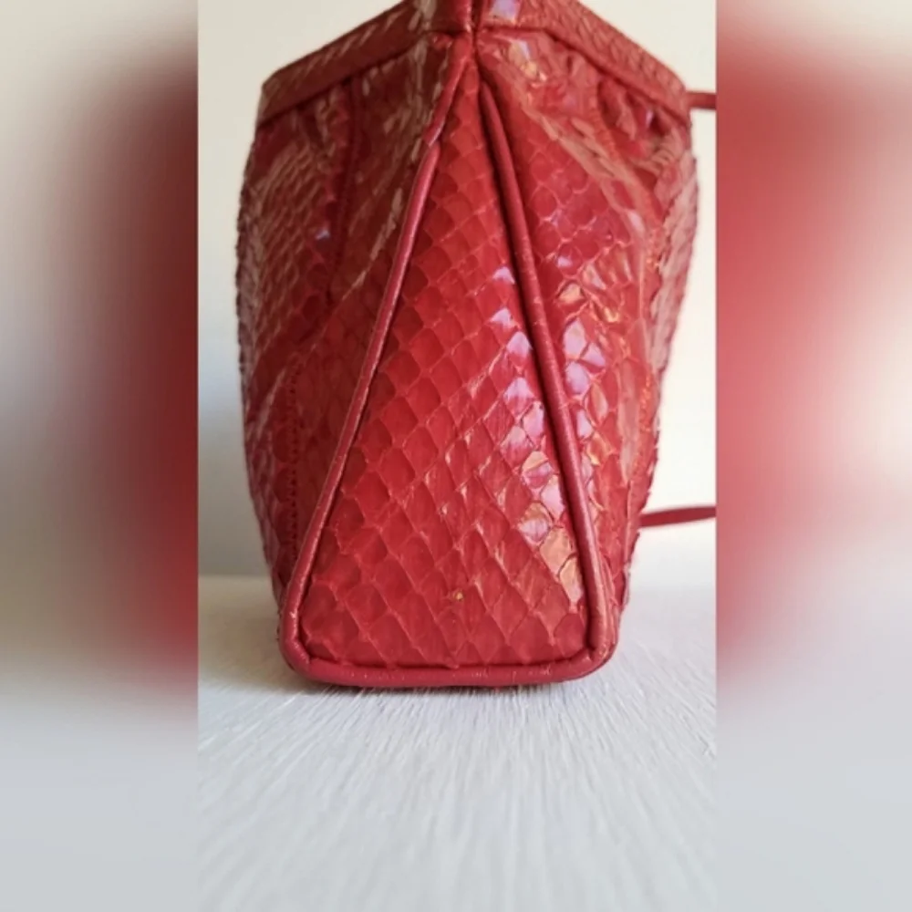 Vintage Palizzio Genuine Leather & Snakeskin Crossbody Hand Bag ⭐️⭐️ - Picture 10 of 16